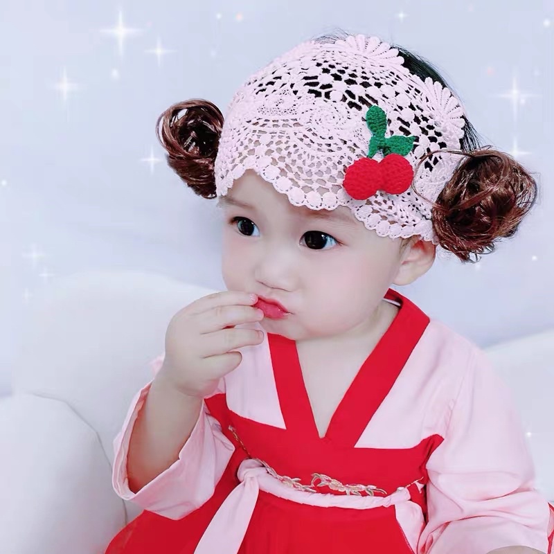 Băng đô búi tóc giả cho bé gái