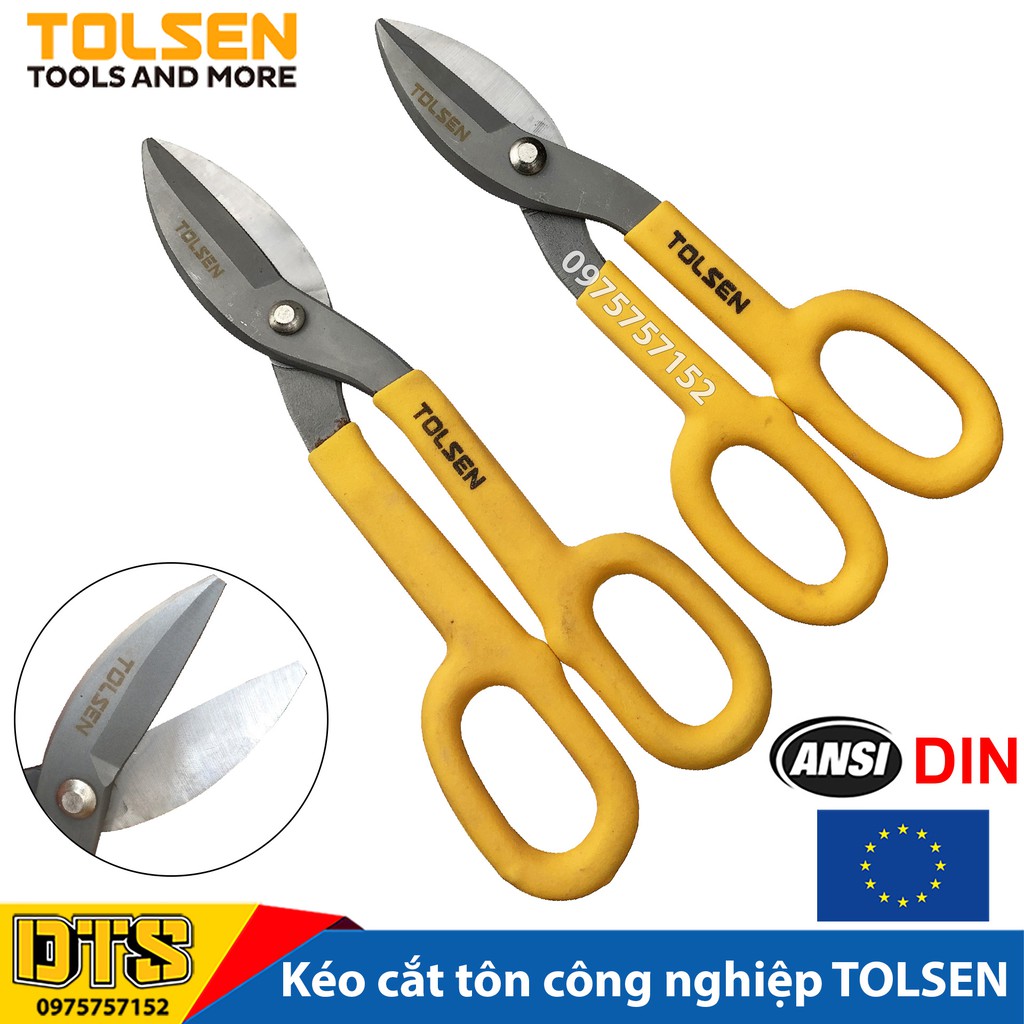 Kéo cắt tôn, Inox hạng công nghiệp TOLSEN, thép cao cấp Cr-Mo, cắt tôn siêu sắc bén, độ bền cao - Tiêu chuẩn Châu Âu