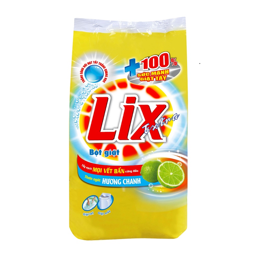 Bột Giặt LIX Extra Hương Chanh 550G - Tẩy Sạch Vết Bẩn Cực Mạnh - EC055