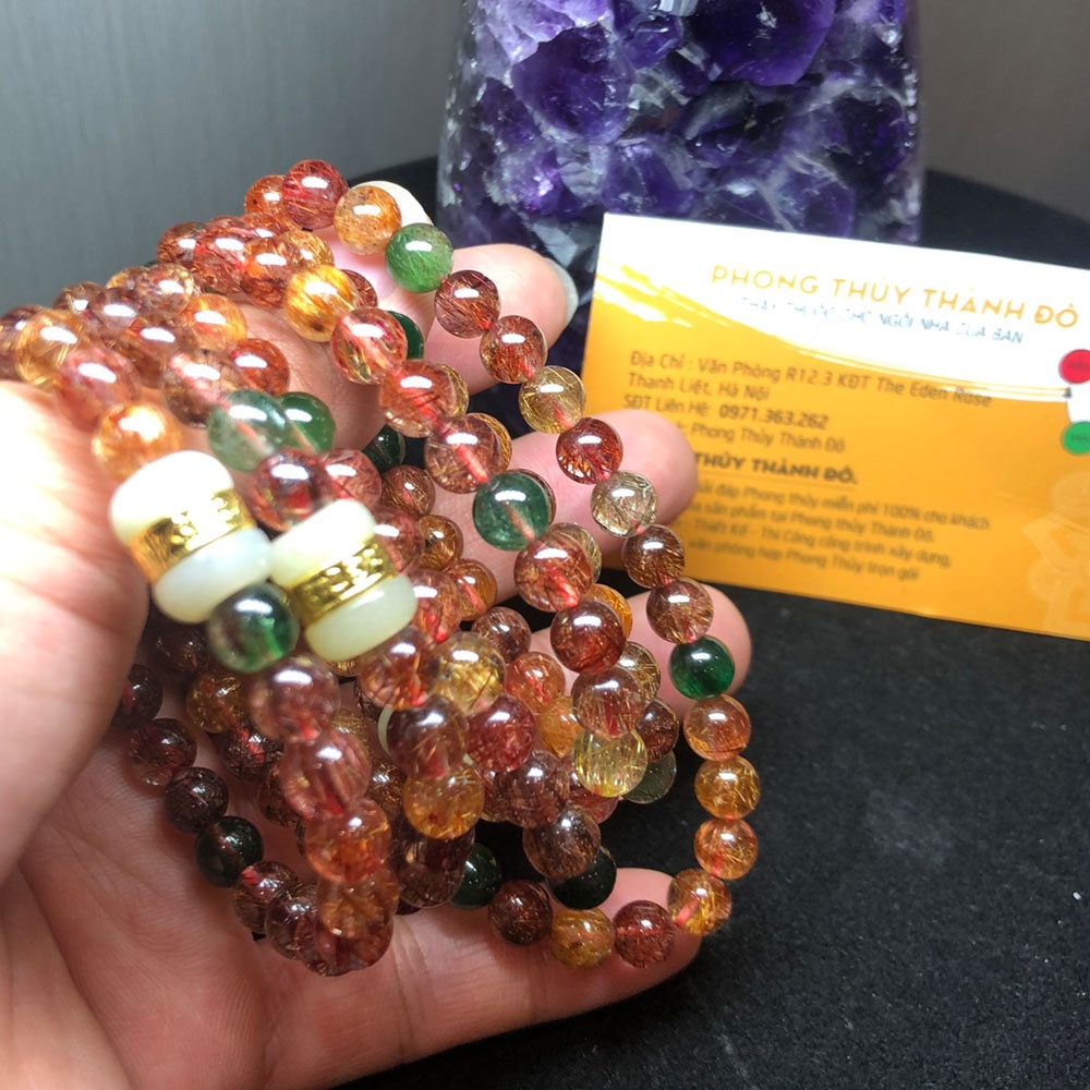 Chuỗi Vòng Tóc Tam Tài VIP 6A size 6 - 6.5mm - Cầu Tài Lộc, May Mắn, Công Việc Hanh Thông - Phong Thủy Thành Đô