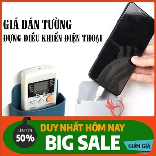 Giá để treo điều khiển sạc điện thoại ống cắm remote tivi điều hòa khay đỡ dán tường gắn tủ bàn làm việc .