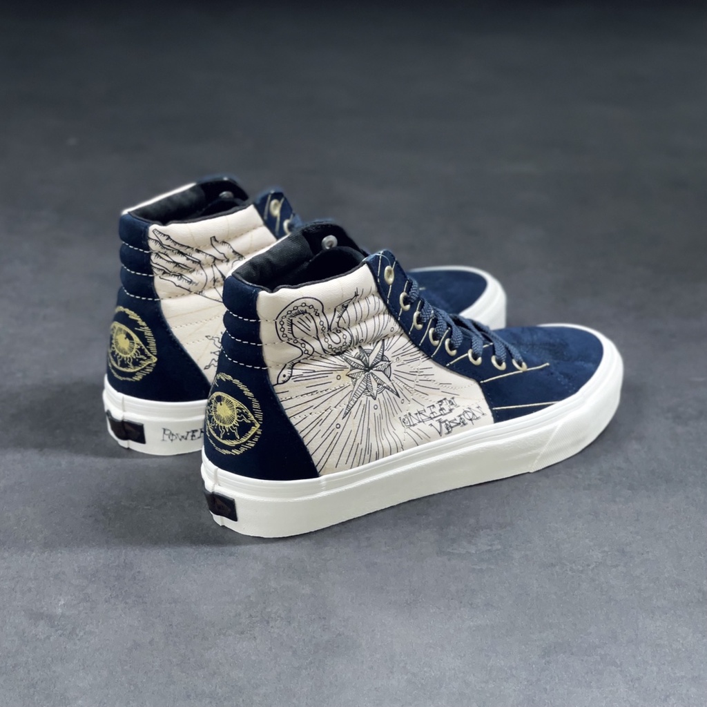 Vans SK8-Hi Giày canvas Cổ Cao Hoạ Tiết Da Rắn Phong Cách Thời Trang Cổ Điển 1074