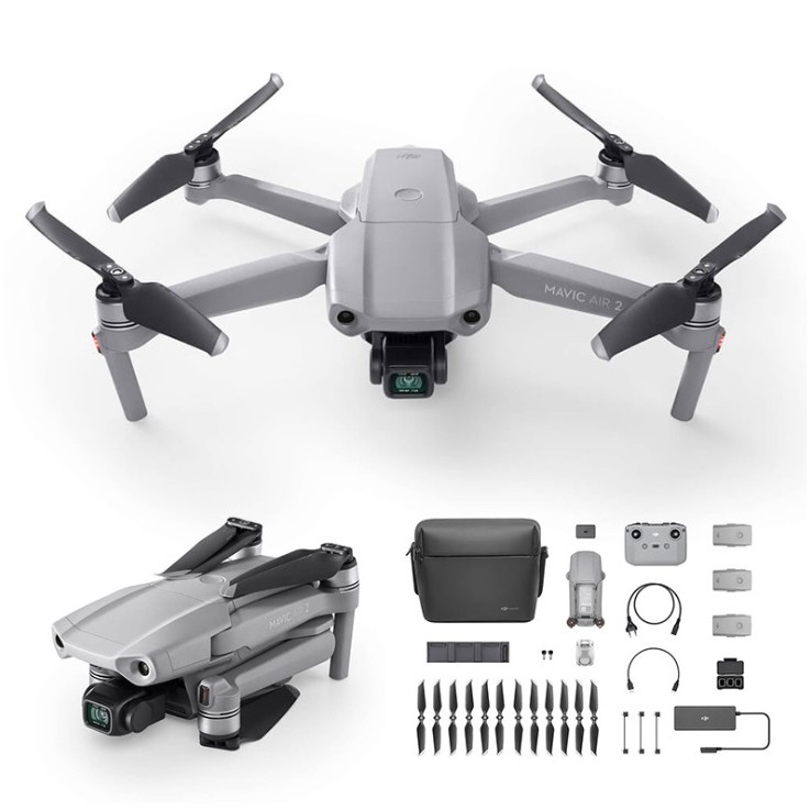 Combo Flycam DJI Mavic Air 2 Camera 48MP 4K Video 1/2 "Cảm biến CMOS 3 trục Gimbal 34 phút