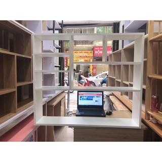 Kệ sách trắng ngà đơn giản, trang nhã