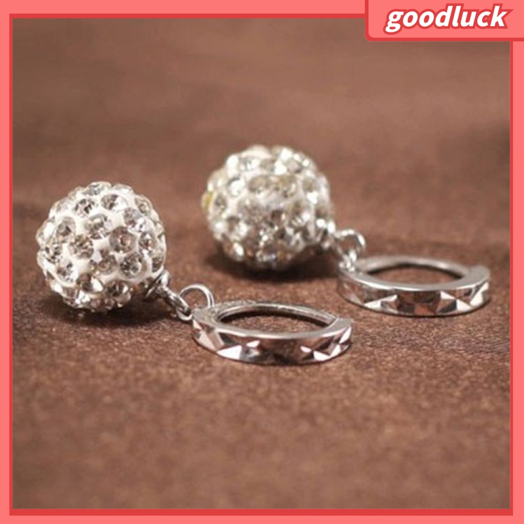 Khuyên Tai Tròn Đính Đá Kiểu Dáng Thời Trang Cho Nữ