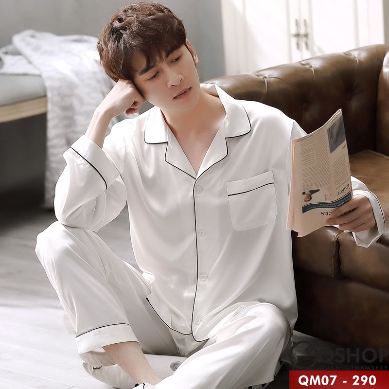 BỘ ĐỒ NGỦ PIJAMA NAM NỮ CAO CẤP SANG TRỌNG QSHOP QM07 | BigBuy360 - bigbuy360.vn
