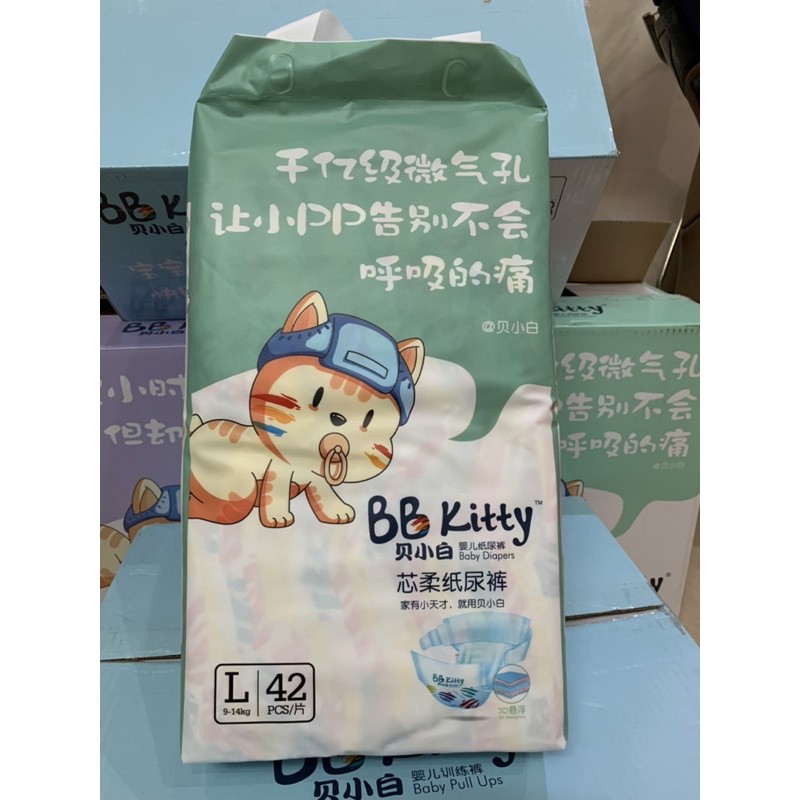 (Mã DOCHKF40K giảm 50%) Bỉm/tã BB Kitty cao cấp đủ Size dán S56/M48/L42 quần L42/XL40/XXL36