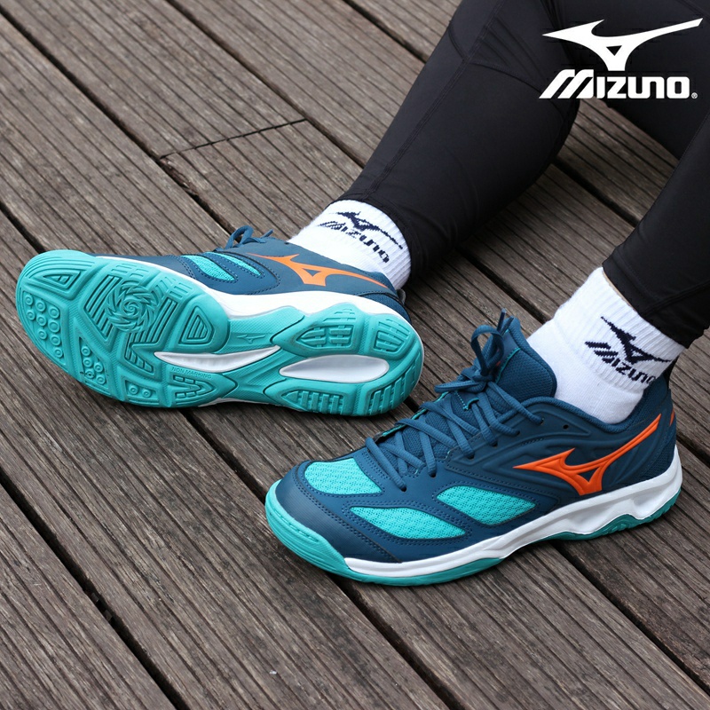 Giày cầu lông Mizuno chính hãng Dyna Blit Z V1GA212284 mẫu mới màu xanh