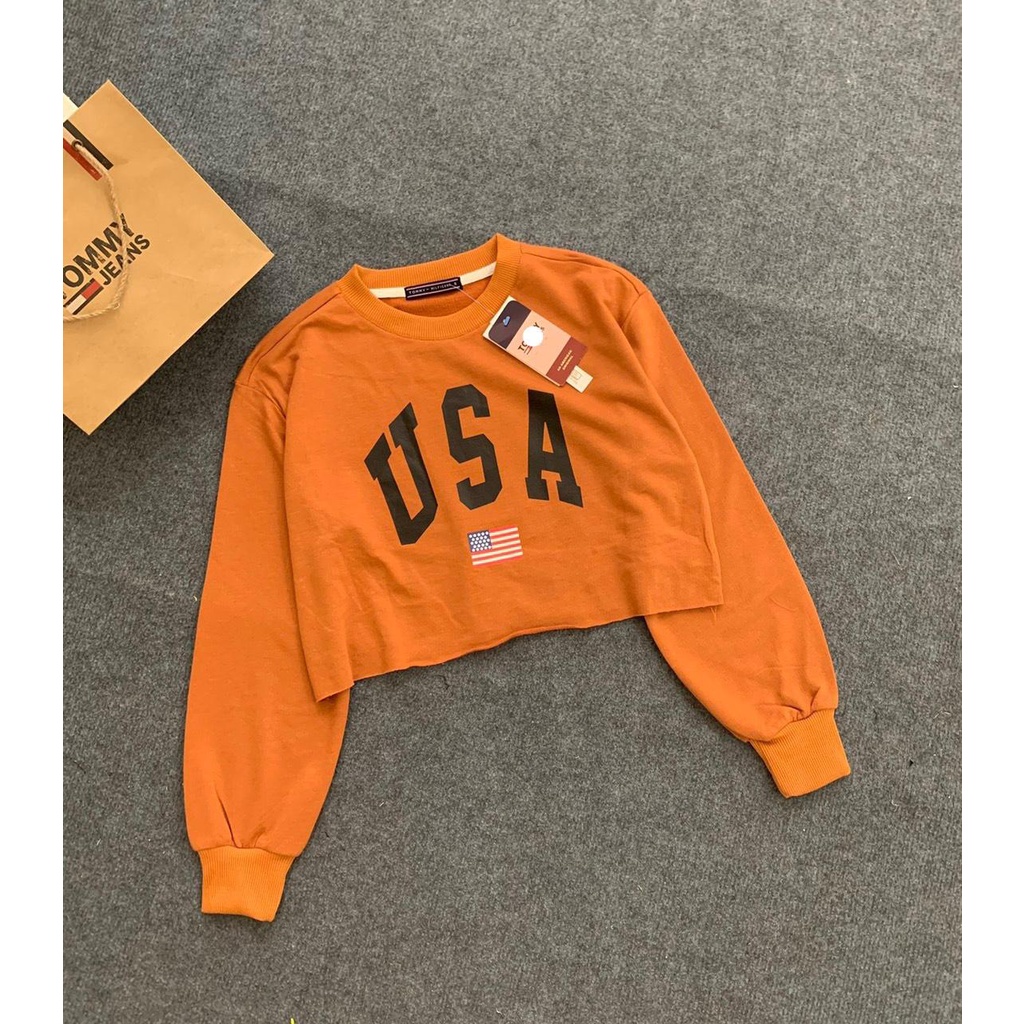 Áo Croptop Dài Tay T.o.m.m.y