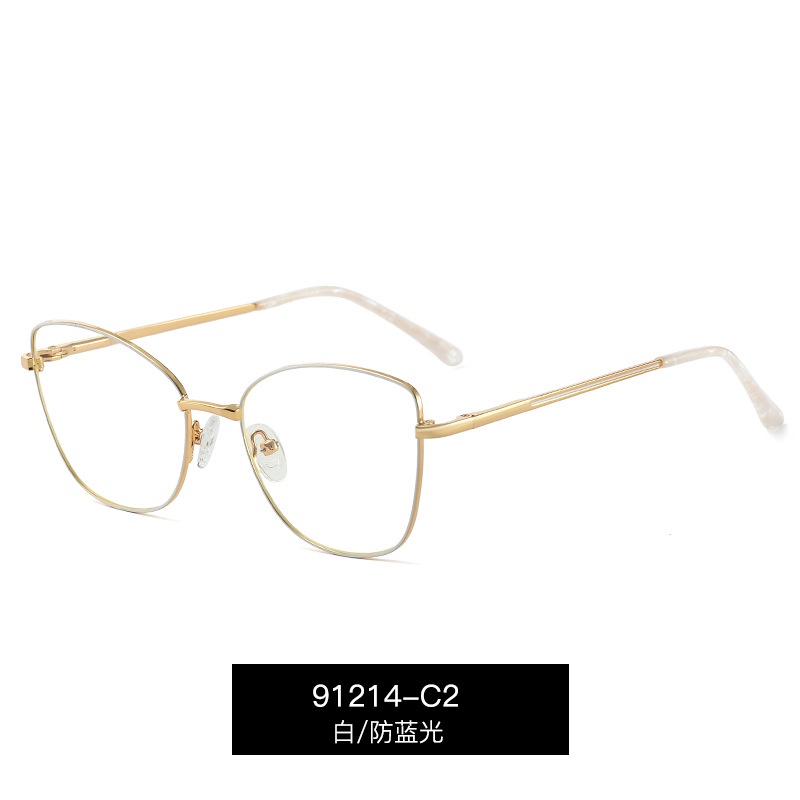 Kính mắt mèo gọng kim loại chống bức xạ phong cách phương Tây cho nữ