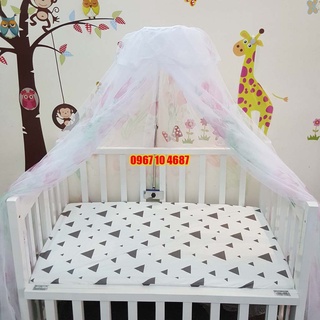 Bộ mùng màn cho cũi chống muỗi và khung treo màn inox chất liệu dày dặn dài cho bé 6mx2m