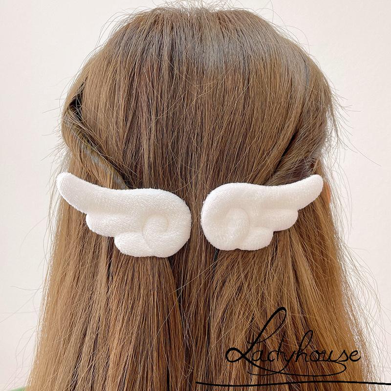 Kẹp Tóc Trang Trí Cánh Thiên Thần Hoạt Hình Bằng Vải Bông Cho Nữ