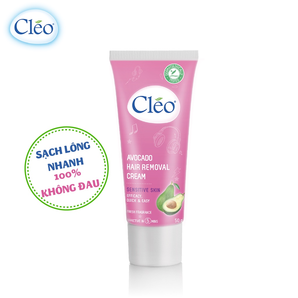 Kem Tẩy Lông Cho Da Nhạy Cảm Cleo Avocado Hair Removal Cream Sensitive Skin 25g/50g