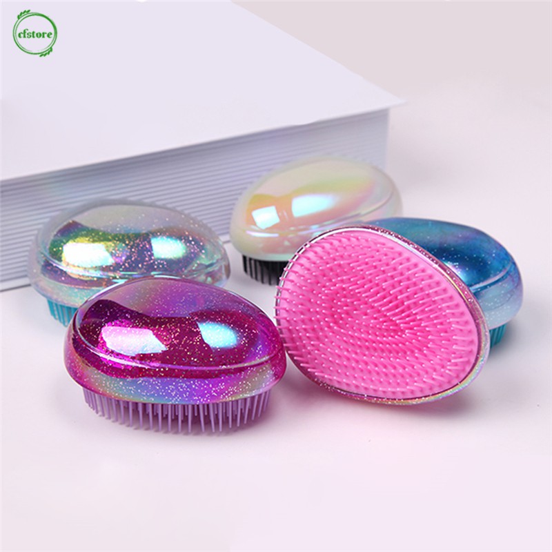 Lược chải tóc hình quả trứng lấp lánh xinh xắn tiện dụng