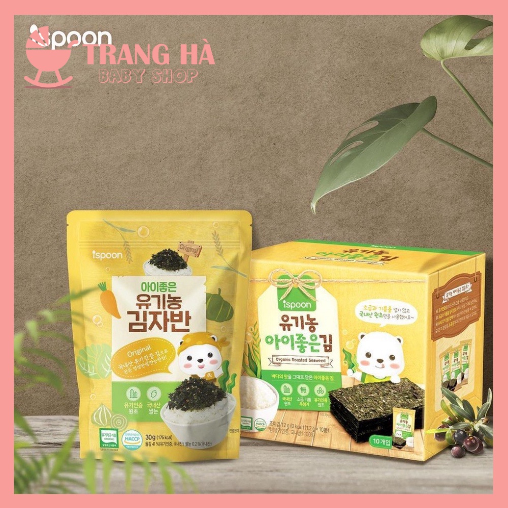 &lt;Date T2/2024&gt; Rong Biển Vụn Rắc Cơm Hàn Quốc Ispoon - Rong Biển Hữu Cơ Nhập Khẩu (Gói 30g) Lamkids
