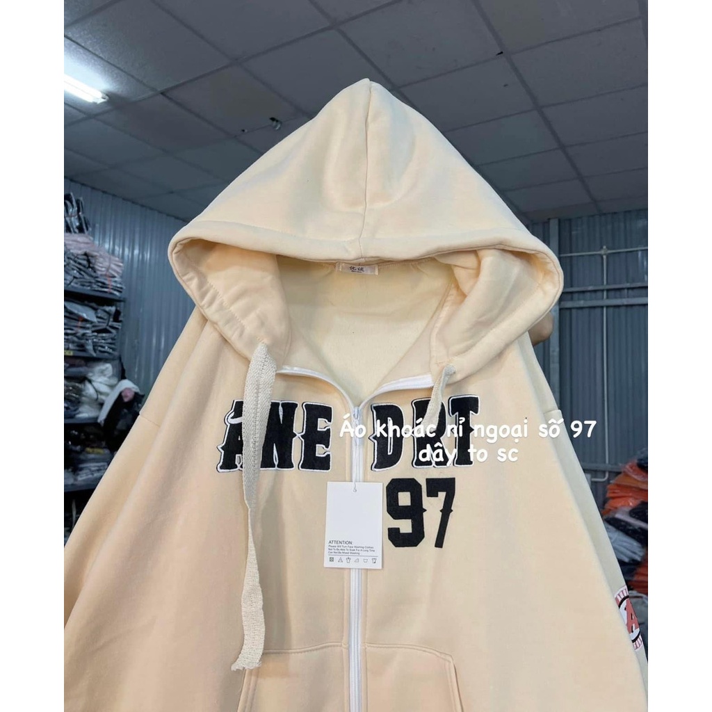 Khoác Nỉ Số 97 Nam Nữ Unisex Mũ Rộng Unisex Tay Bồng Chất Nỉ Hoodie Dáng Rộng Sweater Uzzlang