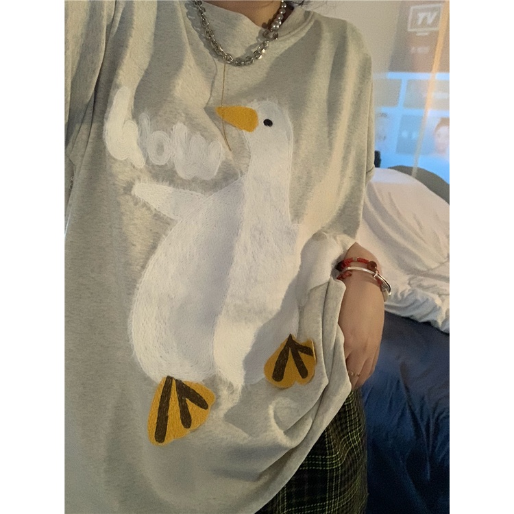 Áo Thun Tay Ngắn Dáng Rộng In Họa Tiết Hoạt Hình Thời Trang Cho Nữ