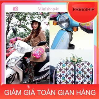 Găng tay Da lót lông khi lái xe mùa đông Găng Tay Phao Đi Xe Máy Mùa Đông Lót Nỉ