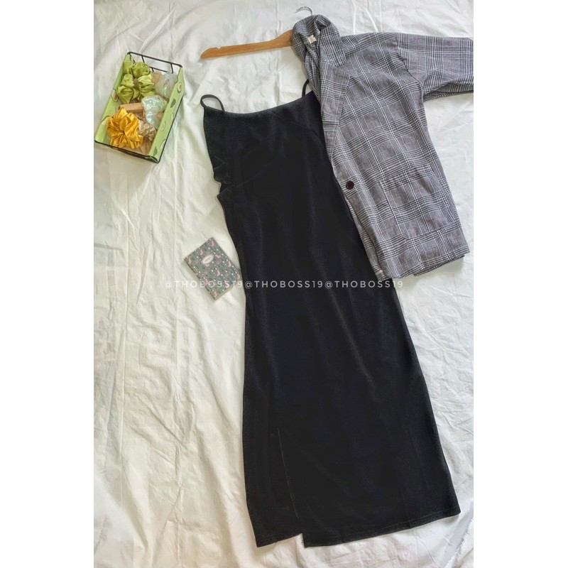 D51 - Đầm Bigsize 2 Dây Dáng Dài Xẻ Tà