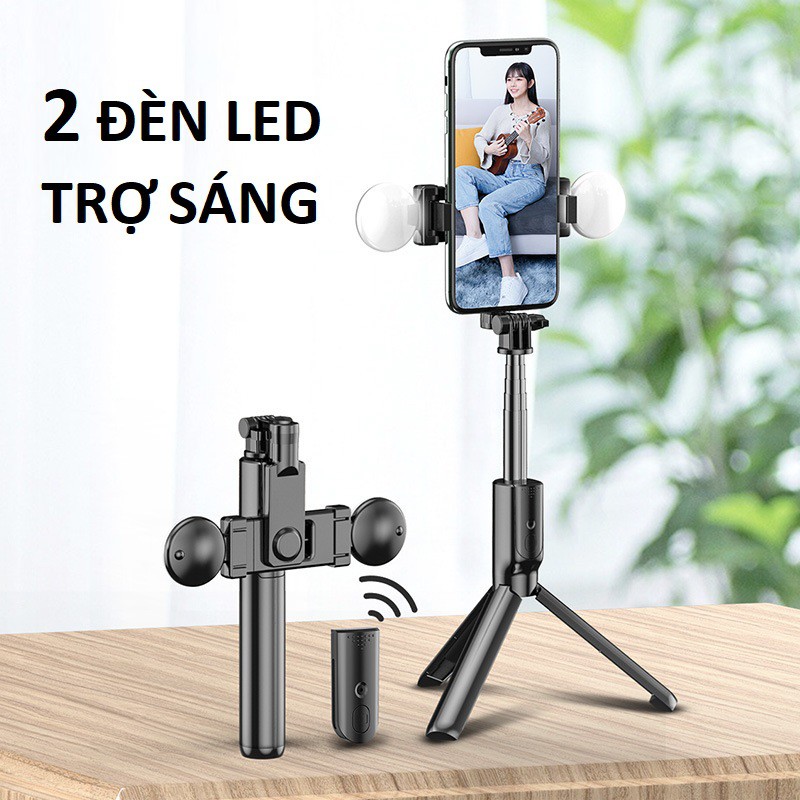 ✔️✔️ Gậy chụp ảnh tự sướng selfie đa năng R9 Bluetooth - 2 ĐÈN LED trợ sáng CAO CẤP | WebRaoVat - webraovat.net.vn