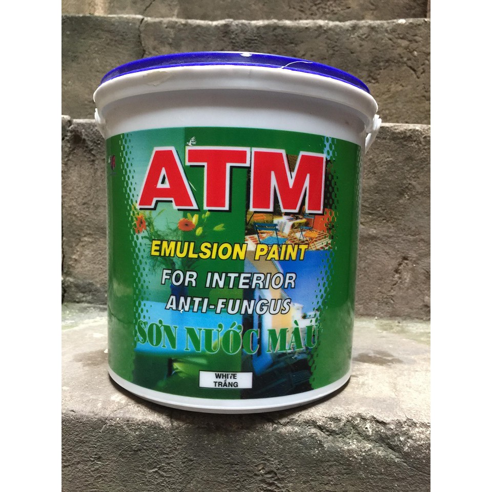 Sơn nước nội ngoại thất màu trắng ATM (3,5L) [Sơn chậu]