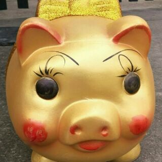 Heo đất tiết kiệm có nơ size 33cm