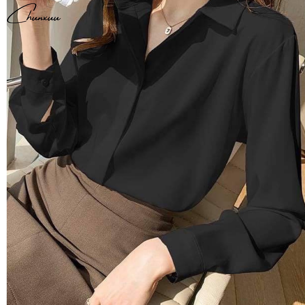 Áo sơ mi nữ công sở Hàn Quốc nẹp giấu cúc cơ bản SM01SP