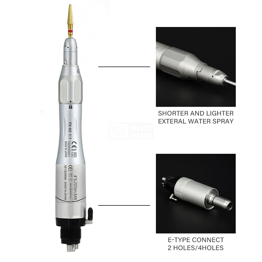 Bộ phụ tùng máy xịt nước góc thẳng/góc rộng cầm tay có nút nhấn tốc độ thấp cho nha khoa
