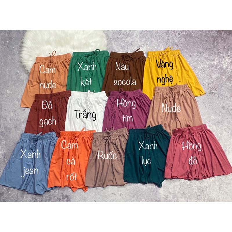 Quần short cotton ống rộng giả váy lưng chun | BigBuy360 - bigbuy360.vn