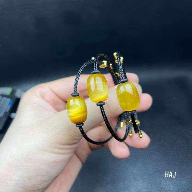 Vòng Tay Lu Thống Đá Mắt Hổ Tâm Vàng ☯ Vòng Tay May Mắn ☯ Cải Vận Tài Lộc May Mắn