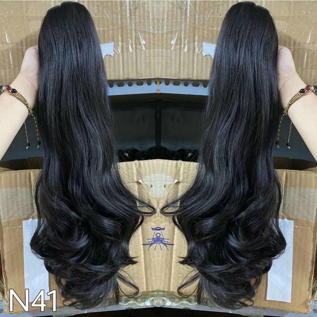 Tóc giả ngoạm đuôi tóc xoăn sóng dài 50cm. Mã N41