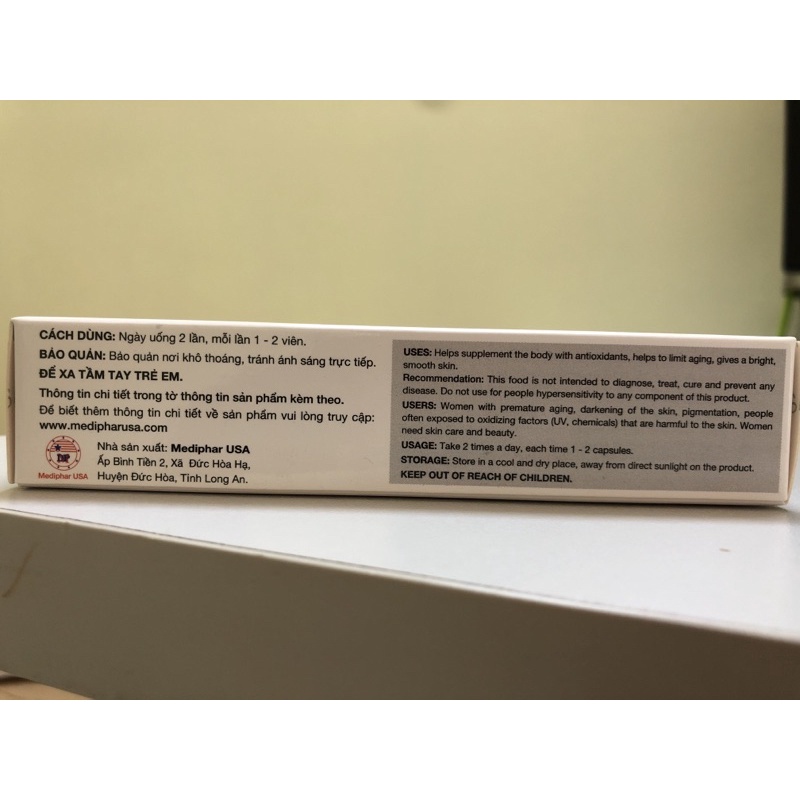 Viên uống Gluta-MDP giúp trắng da, chống lão hoá, giảm nám và tàn nhang