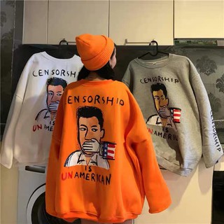 Áo sweater nỉ bông CỜ MỸ phom rộng dáng suông chât nỉ bông cực ngầu