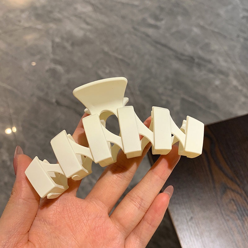 Kẹp Tóc Càng Cua Bằng Nhựa Màu Trơn Họa Tiết Hình Học Nhiều Màu Sắc Thời Trang Cho Nữ