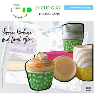 Set 10 cup giấy nướng bánh cupcake