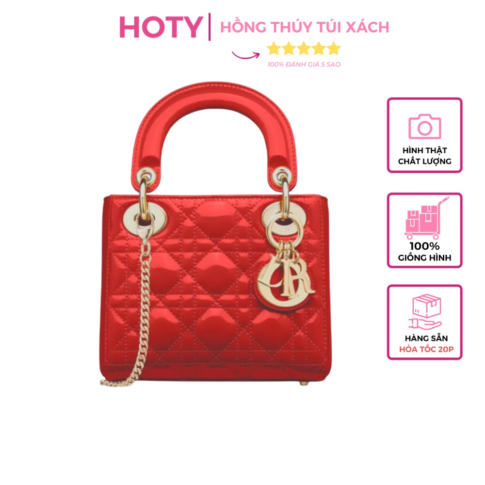 Túi Đeo Chéo 3ô da lì xích vàng có hộp