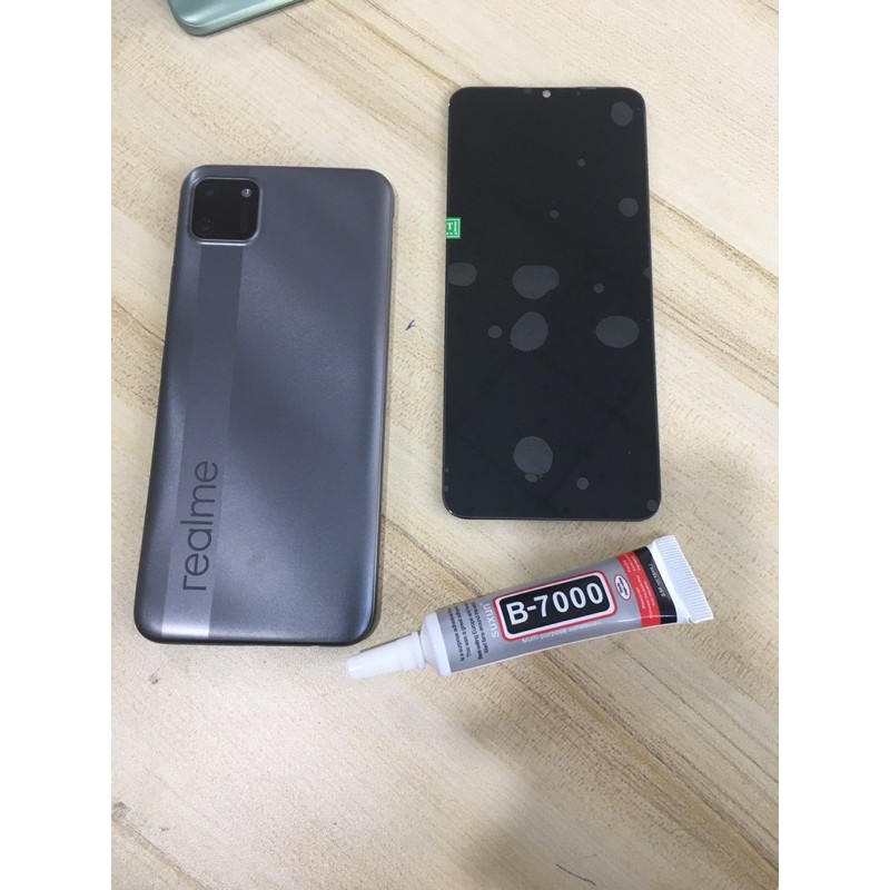 Combo Bộ Vỏ Sườn + Màn Hình Realme C11 Zin Hàng Cao Tặng Kèm Keo B-7000