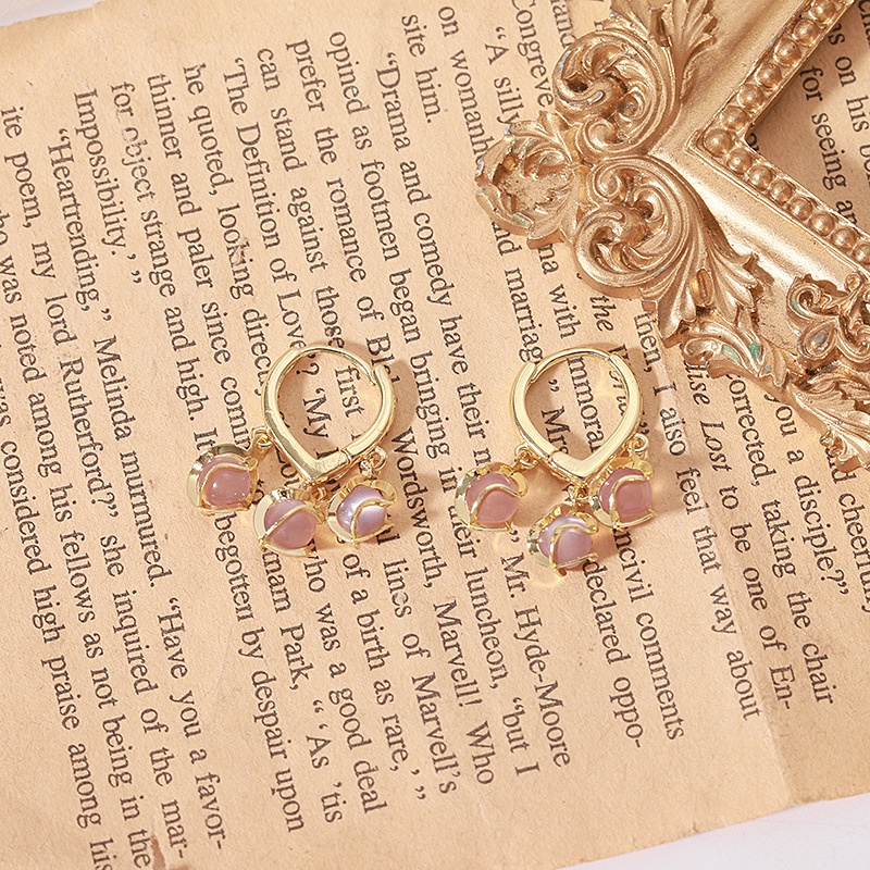 Bông Tai Hình Mắt Mèo Bằng Đồng Đơn Giản Cá Tính