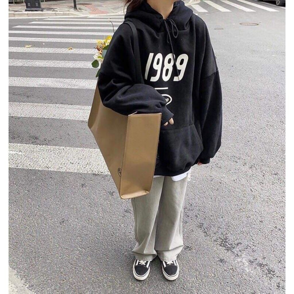 [ HÓT CỰC HÓT ] ÁO KHOÁC HOODIE NỈ UNISEX 1989 MÀU ĐEN CHẤT VẢI DÀY,GIỮ ẤM TỐT