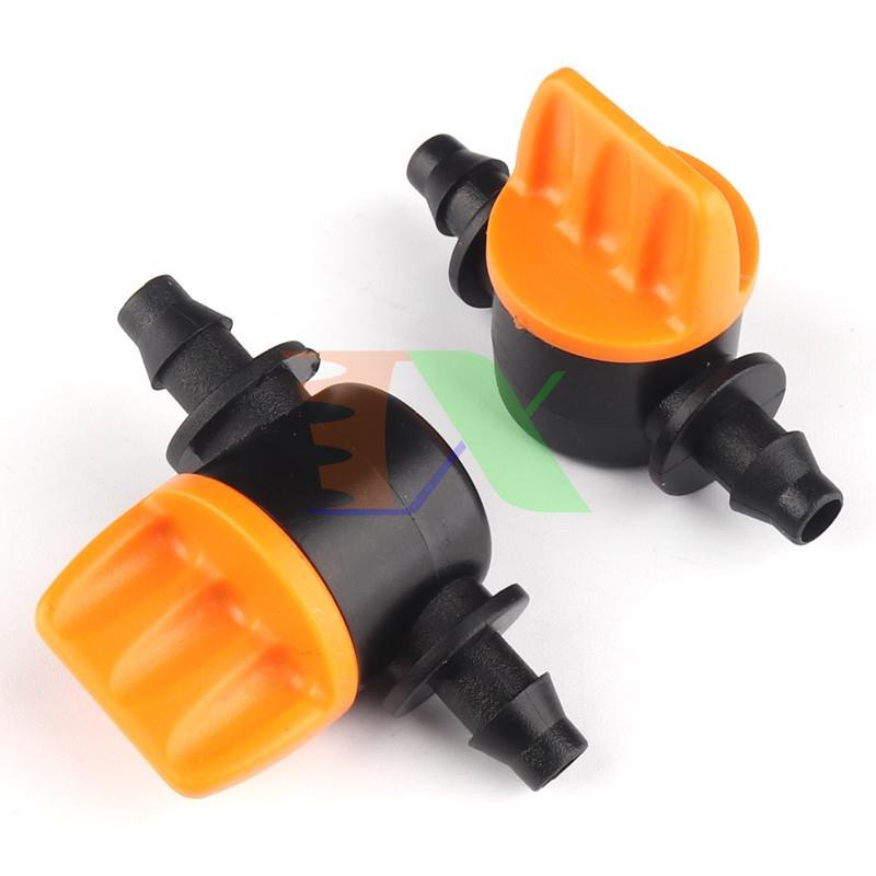 Van khóa TM-47B cho ống tưới 4/7 6 mm, Van khóa dây PE LDPE HDPE PVC (2 đầu gân 4/7mm)
