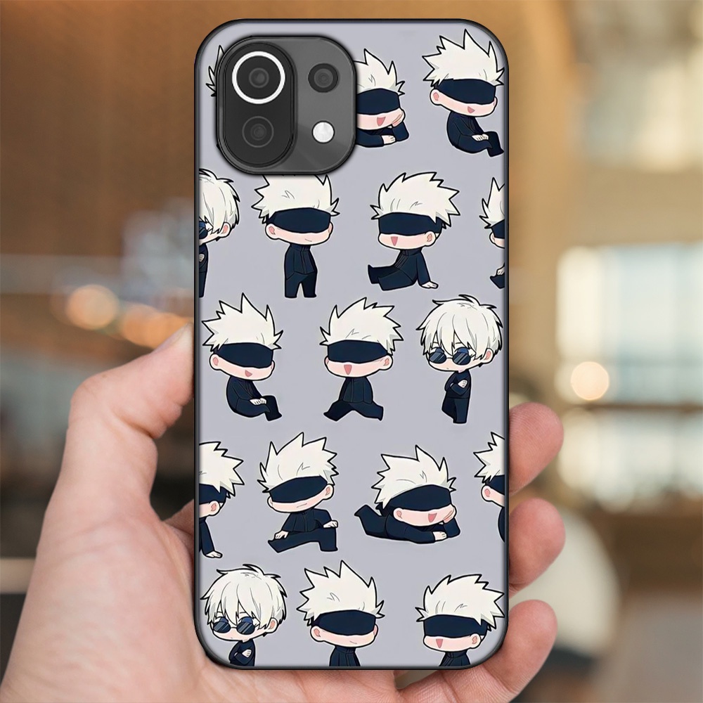 Ốp lưng Xiaomi Mi 11 Lite viền đen in hình Satoru Jujutsu Kaisen