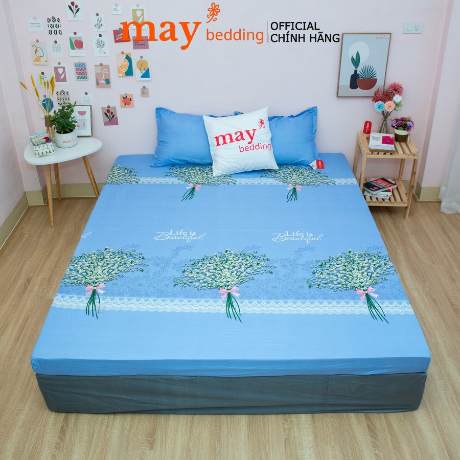 Ga gối poly cotton Maybedding drap trải giường bọc đệm m6 hoặc m8 nhiều mẫu