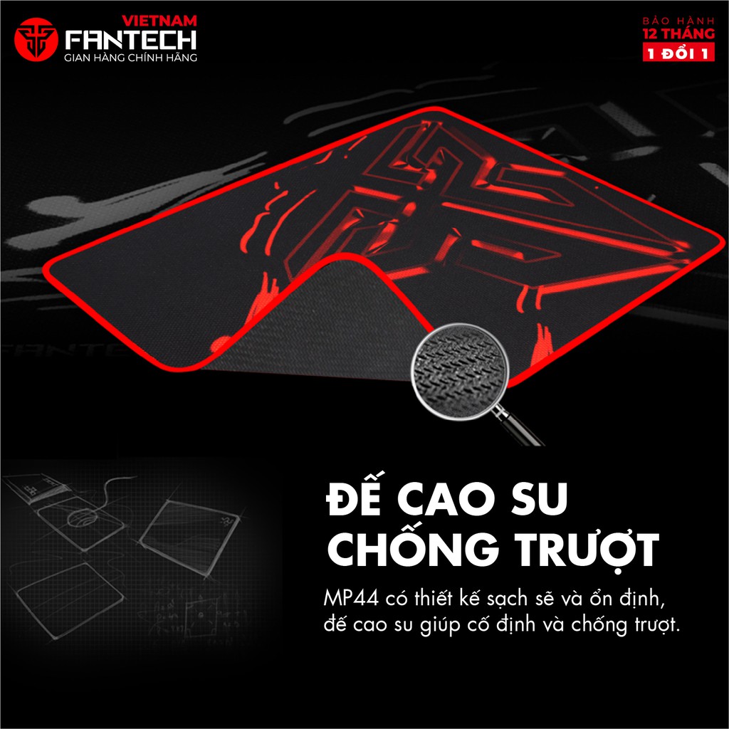 Đế di chuột cao cấp Fantech MP44 SVEN Đế Cao Su Chống Trơn Trượt Có May Viền - Hãng Phân Phối Chính Thức