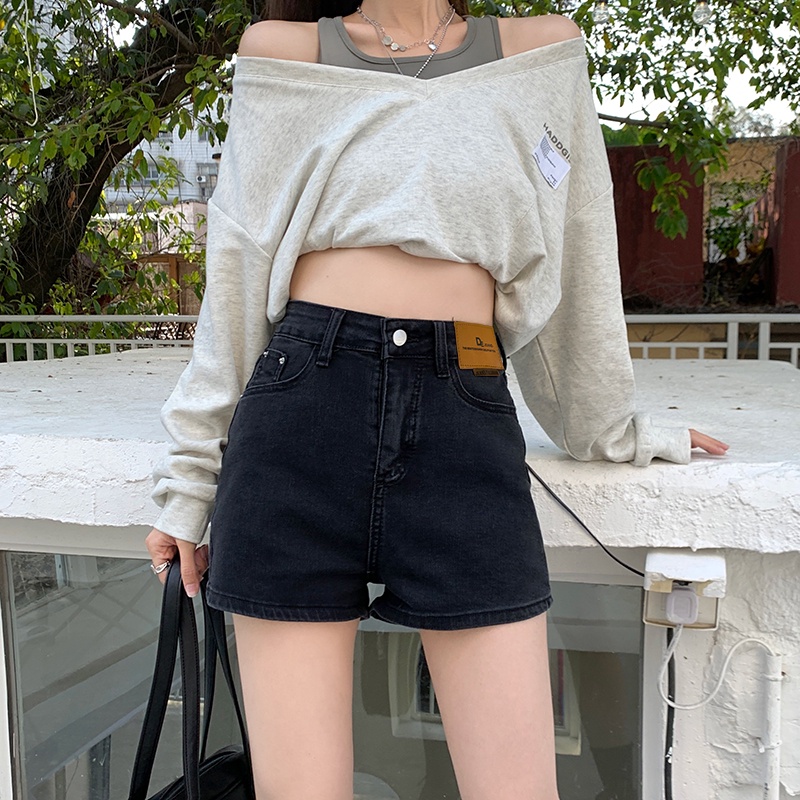 Quần Short Denim Lưng Cao Ống Suông Phong Cách Mới 48875