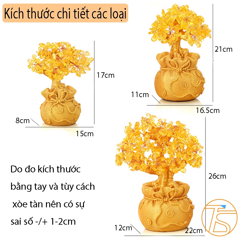 Cây Tài Lộc Đá Thạch Anh Phong Thủy May Mắn Chưng Ngày Tết Làm Quà Tặng Nhiều Kích Thước