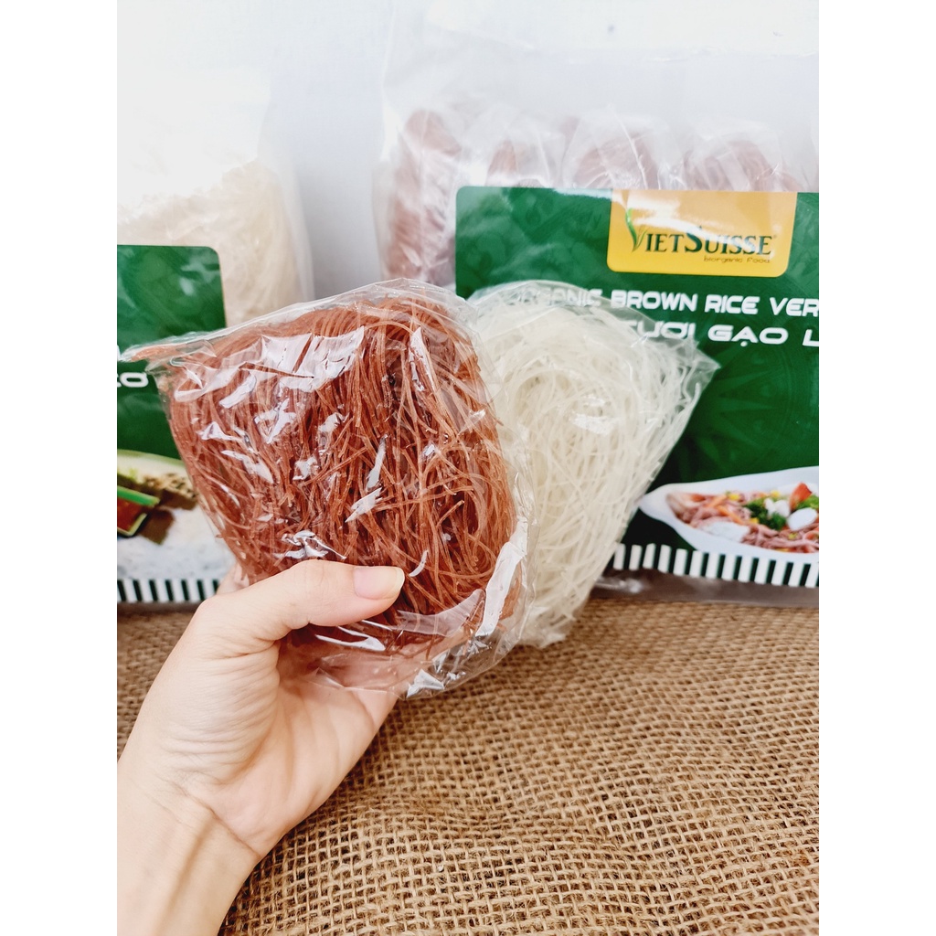 Bún tươi gạo lứt hữu cơ sấy khô VietSuisse (70g x 15 gói/túi) - Date: 11/2022