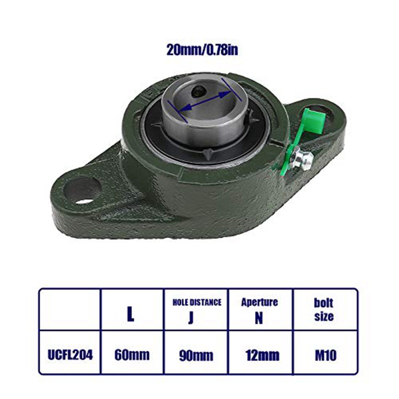 Set 2 Vòng Bi Mặt Bích Hình Thoi UCFL204 20mm Cho Máy In