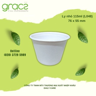 20 Ly nhỏ bã mía Thái Lan 115ml - thương hiệu Gracz (màu trắng)