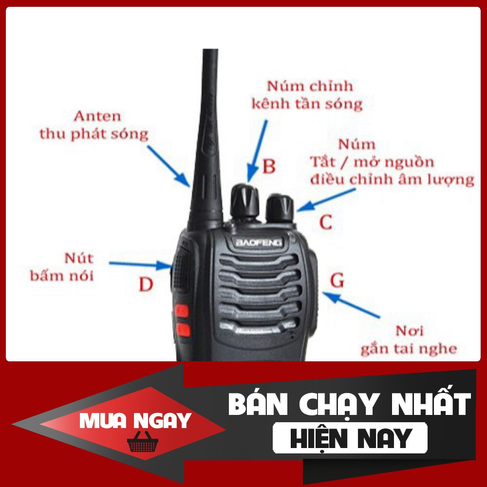 [FREESHIP] Bộ đàm Baofeng 888s ( bắt sóng xa 4km) - Hàng chất lượng, BH 3 tháng - Hàng chất lượng