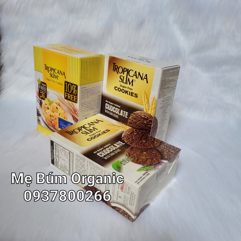 [HCM giao hỏa tốc] Combo 3 hộp bánh ăn kiêng Tropicana Slim từ yến mạch, hạt chia và trái cây sấy đủ vị - Hộp 10 gói*20g